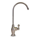 Brushed-metal drinking-water faucet